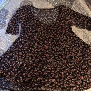 Black top with pink flowers